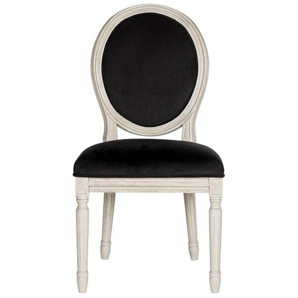 Safavieh Holloway Oval Side Chair, Black Velvet - 39 x 20 x 19.8 in. FOX6228L-SET2